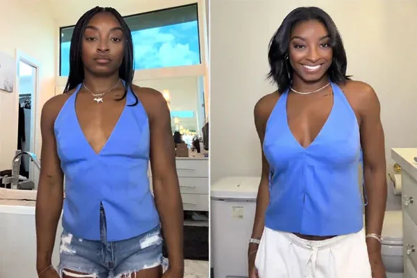 Simone Biles before and after breast augmentation